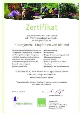 Zertifikat Bioland